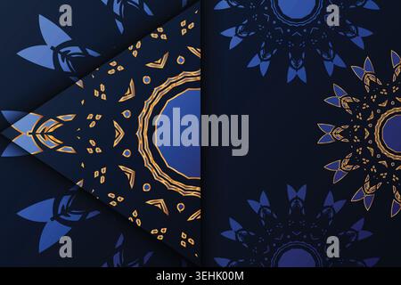 Symmetrical Mandala Artwork With Golden Floral And Star Motifs Stock Vector