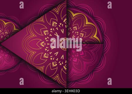 Detailed Gold And Mandala Background With Elegant Symmetrical Style Stock Vector