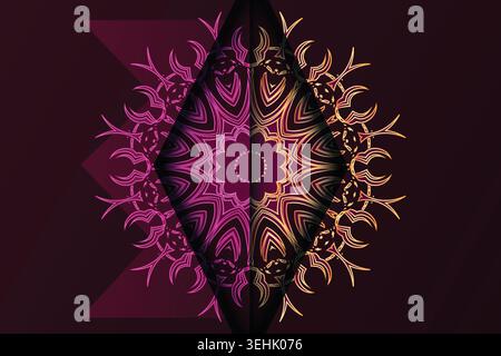 Artistic Gold Mandala Design With Detailed Starburst Center Motifs Stock Vector