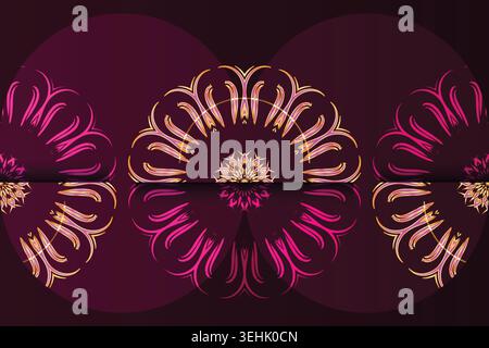 Elegant Symmetrical Mandala Artwork With Gold Decorative Elements Stock Vector