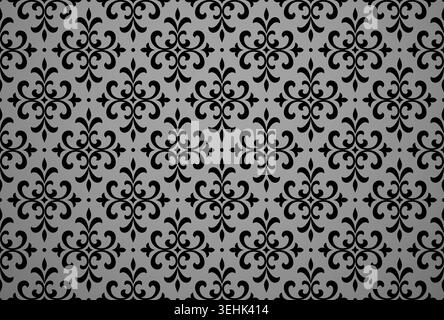 Wallpaper in the style of Baroque. Seamless vector background. Black floral ornament. Graphic pattern for fabric, wallpaper, packaging. Ornate Damask flower ornament Stock Vector