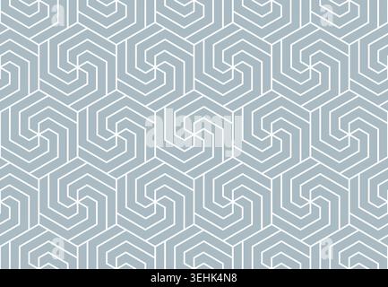 Abstract geometric pattern with stripes, lines. Seamless vector background. White and blue ornament. Simple lattice graphic design Stock Vector