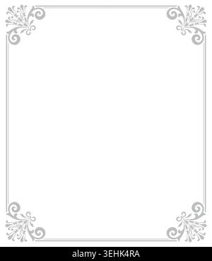 Decorative frame Elegant vector element for design in Eastern style, place for text. Floral grey border. Lace illustration for invitations and greeting cards Stock Vector