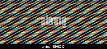 Luxury Background Rainbow Color Wavy Texture Modern Japanese Pattern. Organic Curve Lines Flow, Silk Backdrop, Geometric Ornament Premium Fabric Like Stock Vector