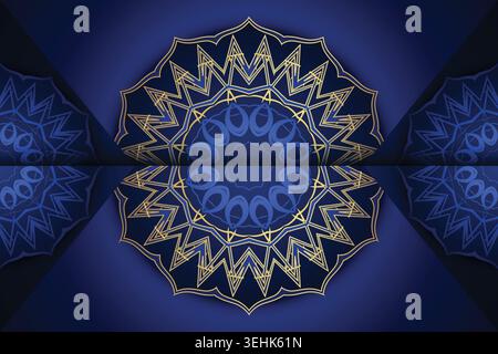 Ornate Gold Mandala Design With Starburst Floral Pattern Elements Stock Vector