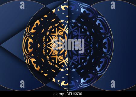 Artistic Gold Mandala Design With Detailed Starburst Center Motifs Stock Vector