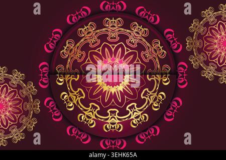 Decorative Floral Geometry Mandala With Circular Frame And Elegant Style Stock Vector