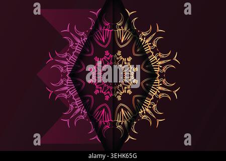 Intricate Red And Gold Mandala Design With Balanced Symmetrical Composition Stock Vector