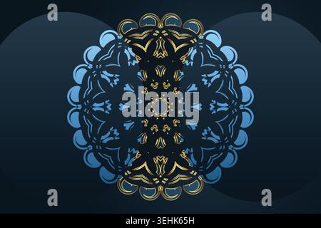 Elegant Symmetrical Mandala Artwork With Gold Decorative Elements Stock Vector