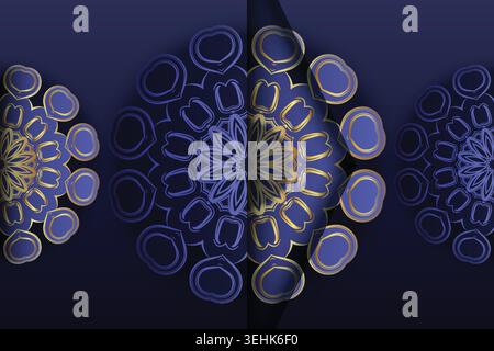 Symmetrical Gold Mandala Artwork With Floral And Geometric Motifs Stock Vector