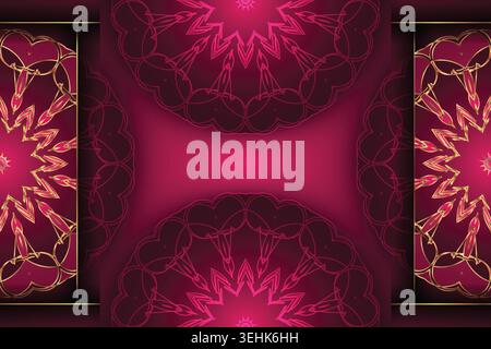 Artistic Mandala Composition With Hexagonal Structure And Radiant Color Glow Stock Vector