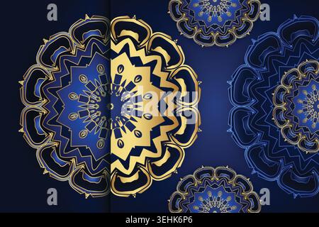 Ornate Circular Mandala Pattern With Floral Geometric Symmetrical Design Stock Vector