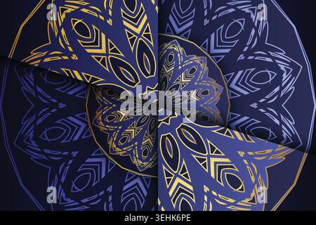 Symmetrical Mandala Pattern With Geometric Floral And Kaleidoscope Elements Stock Vector