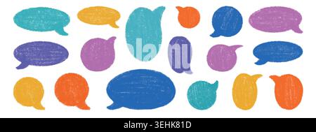 Round and oval speech boxes isolated on white background Stock Vector