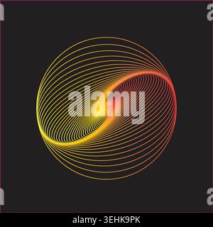 Abstract colorful 3d sphere with light rays Stock Vector