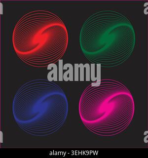 Abstract digital spheres with gradient colors Stock Vector