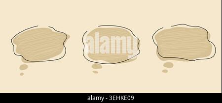 Empty speech bubbles in drawn abstract decoration - copy space for quotes, review, slogan or other text message Stock Vector