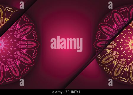 Elegant Symmetrical Floral Mandala Pattern With Vibrant Jewel Tone Colors Stock Vector