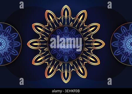 Elegant Mandala Illustration With Petal Shapes And Reflective Surface Depth Stock Vector