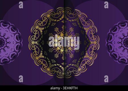 Elegant Maroon Mandala Artwork With Glowing Star Like Central Motif Design Stock Vector