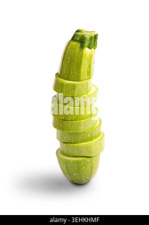 Fresh squash vegetable marrow whole, cut on rings Stock Photo