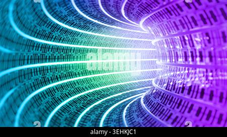 Binary code tunnel forming with 1 and 0's Stock Photo