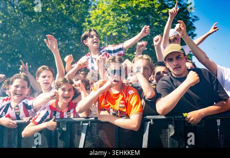 TILBURG - Willem II supporters during the celebration on the Heuvel in ...