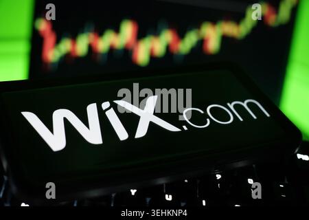 Wix.com Ltd Website Builder Platform Stock Price Financial Performance Chart On Mobile Phone Screen Stock Photo