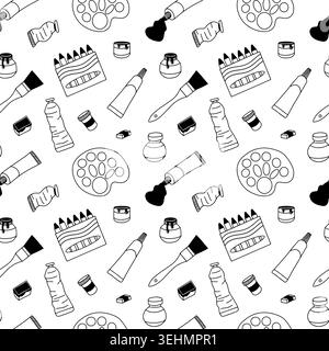 Drawing tools seamless pattern Stock Vector
