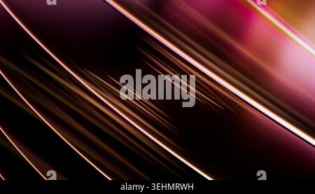 Reflective abstract background with colorful geometric streaks and glossy diagonal lines, blending magenta, gold, and deep shadows for a modern futuri Stock Photo