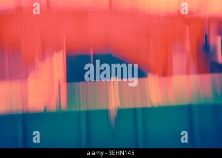 Abstract motion blur background with soft coral, pink, and teal gradients, vertical streaks, and layered shapes, creating a modern dynamic texture for Stock Photo