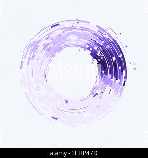 Concentric circular tech segments with dynamic blue glow accents Stock Vector