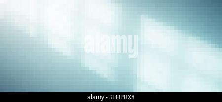 Abstract pixel art pattern creating a soft blue and white digital gradient Stock Photo