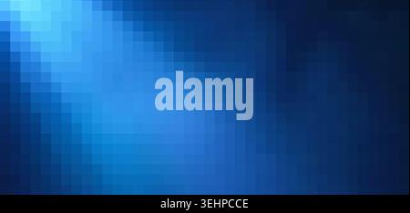 Blue pixelated mosaic pattern creating a vibrant digital gradient Stock Photo