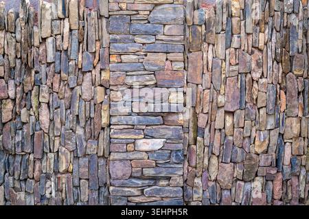 Newly constructed drystone wall for a house in Devon  UK Stock Photo