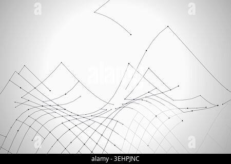 Abstract futuristic 3D wave terrain rendered as a clean geometric network background Stock Vector