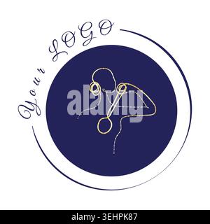 A continuous line drawing shows a woman from behind, brushing her upper back with a long handled scrubber. She reaches over her shoulder, engaging in a moment of personal hygiene. Stock Vector