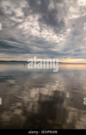 Dinghies sailing on West Kirby Marine Lake, Wirral, England Stock Photo