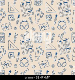 Seamless vector school doodle pattern Stock Vector