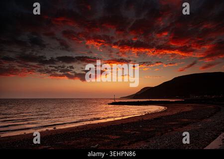 Sunset over the West Shore, Llandudno on the North Wales coast Stock Photo