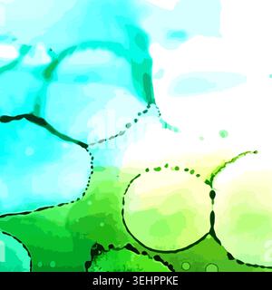 background from blots. Alcohol ink. Resin art Vector illustration Stock Vector