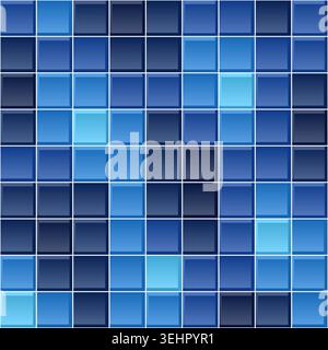 Colorful tiled grid background with gentle highlights and dimensional shading Stock Vector