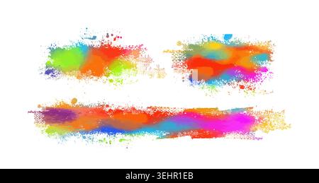 Colored blots set. hand drawn. Not AI, Vector Stock Vector