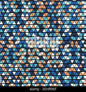 Seamless pattern with triangle decoranive art print. Polygonal rainbow mosaic background. Abstract vector illustration. Triangular graphic Simple Stock Vector