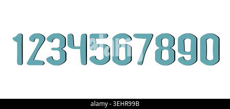Set of colorful numbers. Vector illustration. Template elements for greeting card, web design. Mathematics educational children game Stock Vector