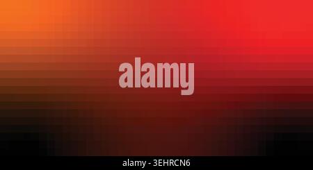 Abstract fiery red orange gradient pixelated background texture Stock Vector