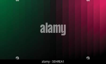 Abstract split screen green and magenta gradient stripes background Stock Vector