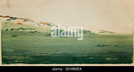 The Sea at Bognor by Theodore Roussel, 1895, depicting a serene coastal landscape with beach, water, and distant cliffs under soft natural light Stock Photo
