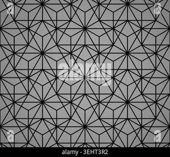 The geometric pattern with lines. Seamless vector background. Black and grey texture. Graphic modern pattern. Simple lattice graphic design Stock Vector