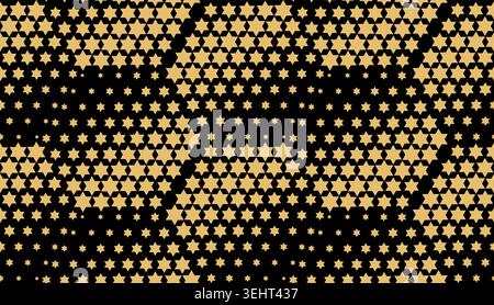 Abstract geometric pattern with stars. Seamless vector background. Gold and black halftone. Graphic modern pattern. Simple lattice graphic design Stock Vector